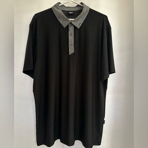 JDX Adam Duo Heather Black Shirt Golf Polo Short Sleeve In Large
